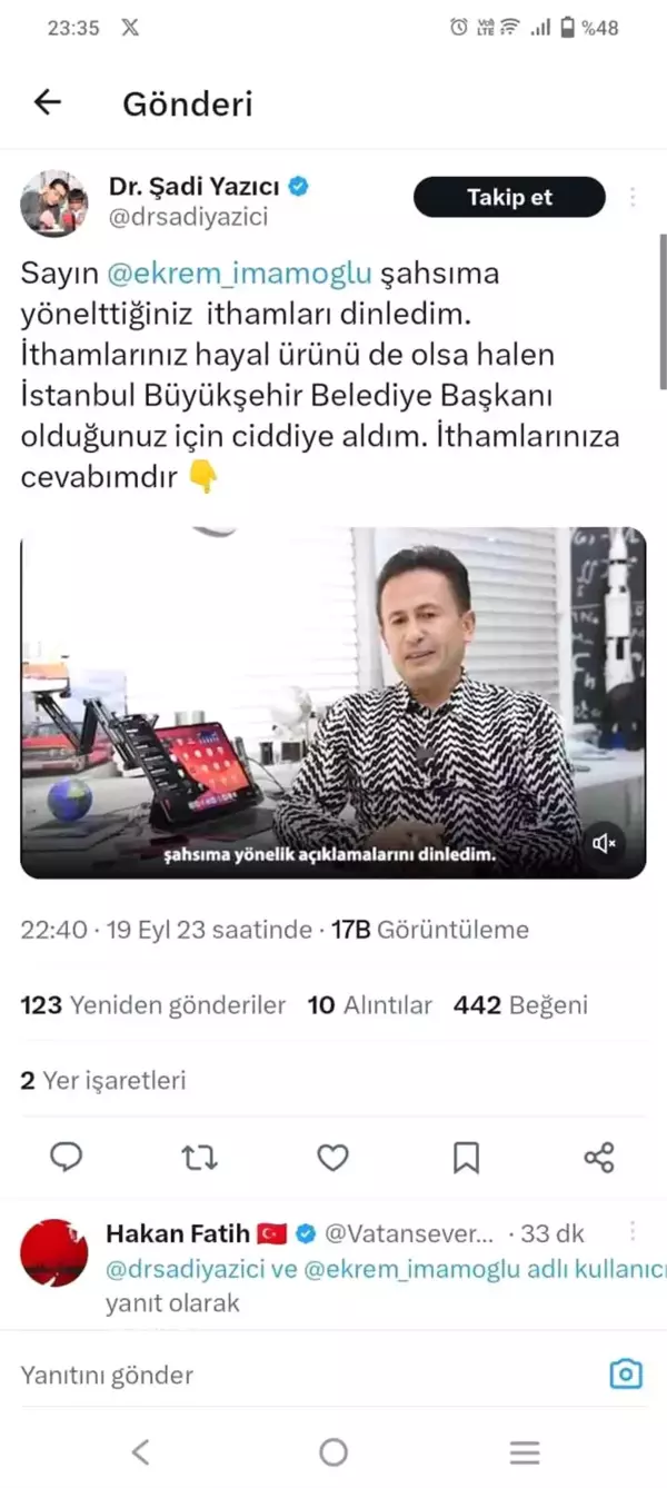 Tuzla Belediye Başkanı İmamoğlu'na cevap verdi