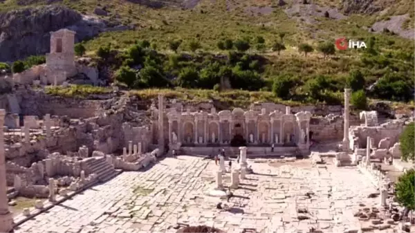 45 bin 600 kişinin ziyaret ettiği 'Sagalassos Antik Kenti' havadan görüntülendi