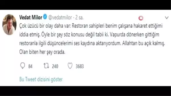 Vedat Milor'a Burgazada'da saldırı