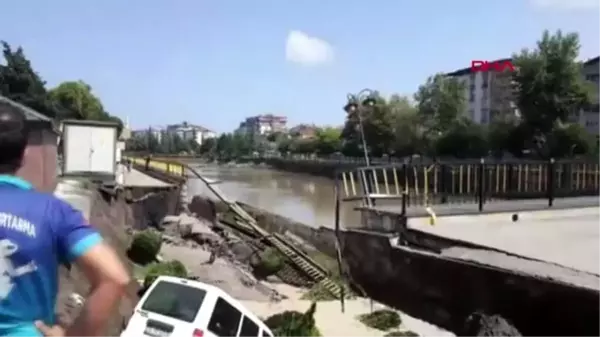 Terme'de köprü çöktü 2 yaralı