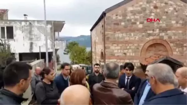 Bartın amasra kalesi'nde, çökme nedeniyle inceleme