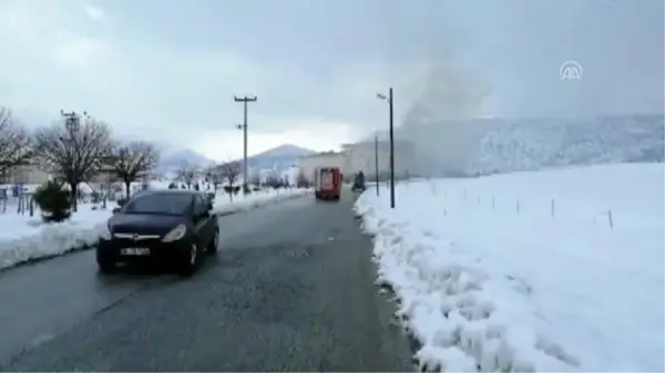 Göksun Meslek Yüksekokulu'nda yangın çıktı