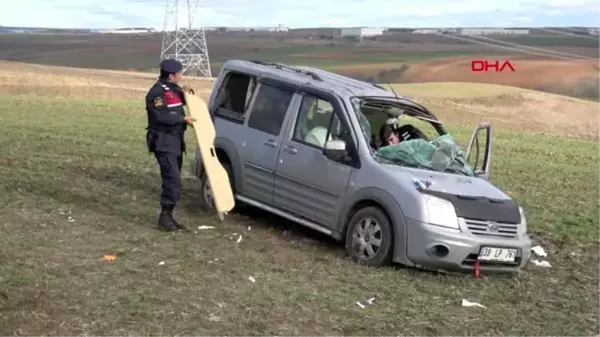 Tekirdağ takla atan araçta 5 kişi yaralandı