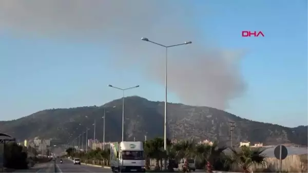 Mersin anamur'da moloz deposunda yangın