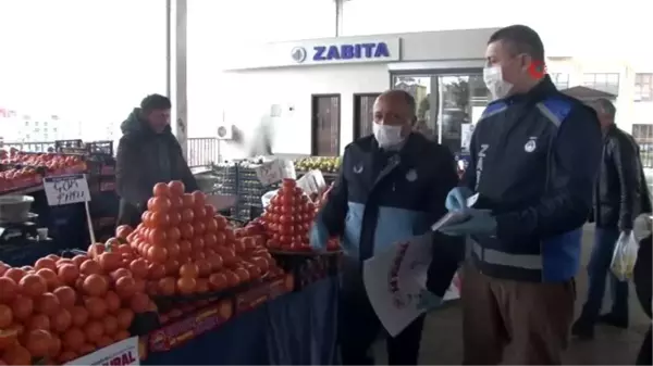 Pazar yerlerinde hem el dezenfektanı uygulaması başladı hem de 