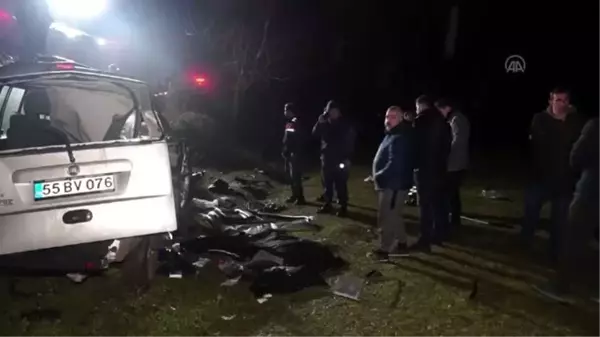 Samsun'da hafif ticari araç devrildi: 1 ölü, 2 yaralı