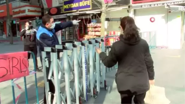 Bağcılar'ın en işlek cadde ve meydanları korona virüs önlemleri kapsamında yayalara kapatıldı