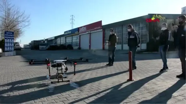 EDİRNE Keşan'da drone ile dezenfeksiyon çalışması başladı