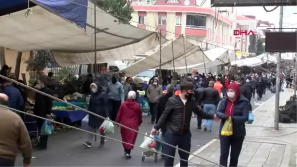 KÜÇÜKÇEKMECE SEMT PAZARINDA MAHŞERİ KALABALIK