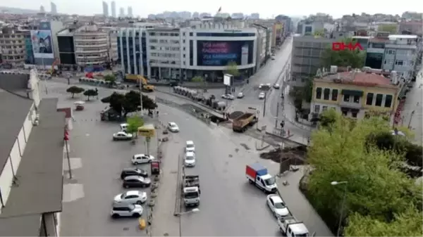 1 MAYIS'TA BOŞ KALAN KADIKÖY MEYDANI HAVADAN GÖRÜNTÜLENDİ