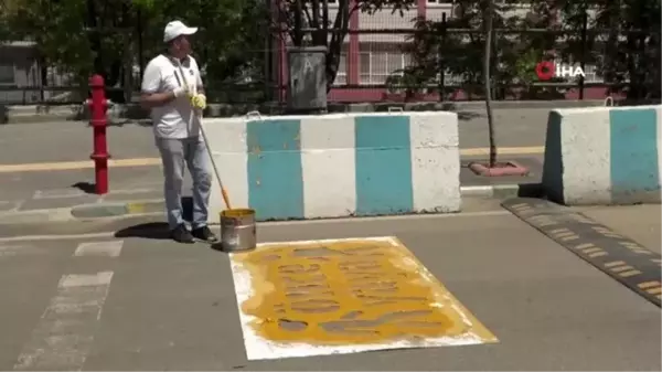 Gercüş polisi, yaya çizgilerini yeniledi