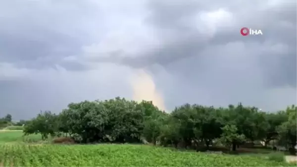 Aydın'da hortum kamerada...Çatılar yerle bir oldu