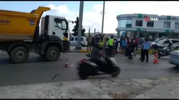 Bacağı hafriyat kamyonunu altında kaldı, ölümden son anda kurtuldu