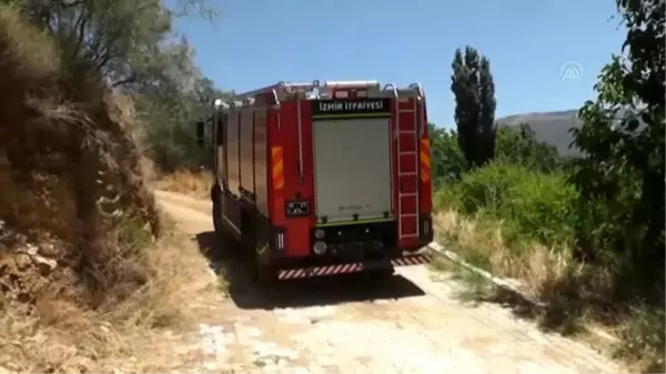 Ödemiş'te meyve ağaçlarının olduğu iki bahçede yangın çıktı