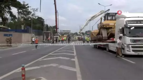 Hasdal Otoyolu'nda çöken üst geçit kaldırıldı