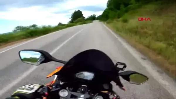 Son dakika haber | Kastamonu'da motosiklet kazası, kask kamerasında