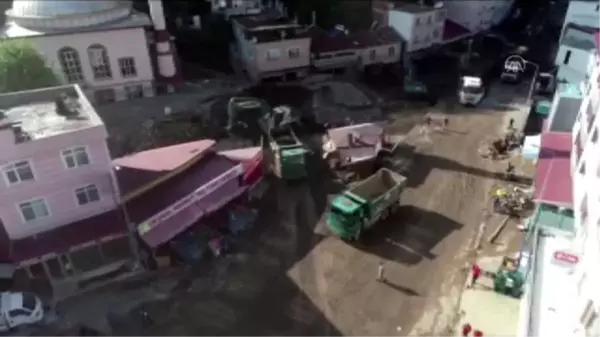 Son dakika! (DRONE) Selin ardından enkaz kaldırma çalışmaları sürdürülüyor