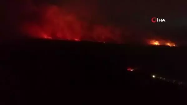 Çardak orman yangını geceyi aydınlattı