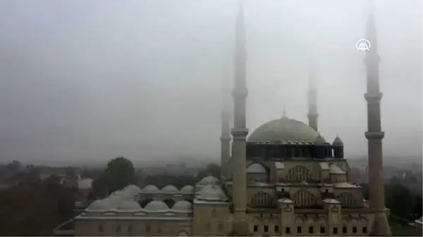 Selimiye Mosque covered in morning fog