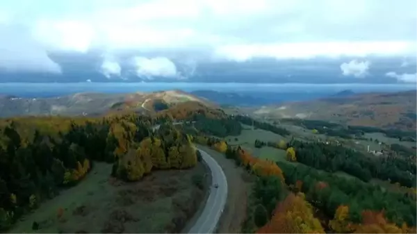 KASTAMONU - Küre Dağları'nın bir yanı sonbahar bir yanı kış