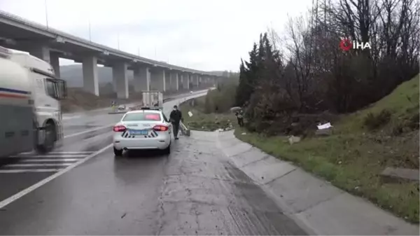 Pendik'te korkutan kaza: Önce sürüklendi, sonra şarampole yuvarlandı