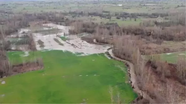 Kuvvetli sağanak nedeniyle ekili tarım arazileri sular altında kaldı