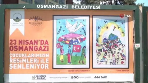 Son dakika haberleri! Osmangazi'de billboardlar çocukların resimleriyle donatıldı