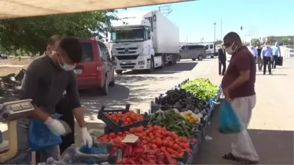 Midyat'ta semt pazarında Kovid-19 denetimi yapıldı