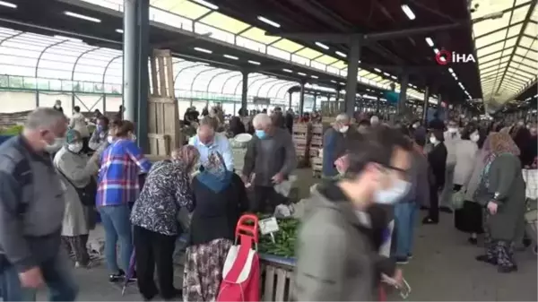 Tam kapanmanın 9. gününde kurulan pazar yerlerine vatandaştan yoğun talep