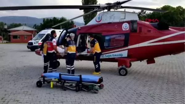 KÜTAHYA KANSER HASTASI, AMELİYATINA AMBULANS HELİKOPTERLE ULAŞTIRILDI