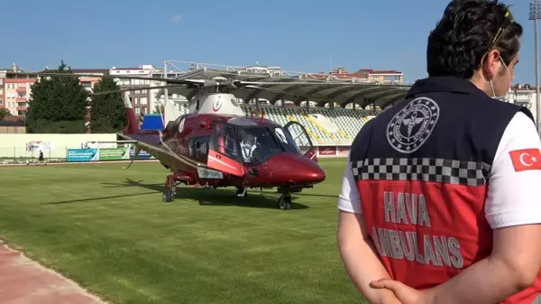 Buhar kazanın borusu patlaması sonucu yaralanan işçi hava ambulansıyla İstanbul'a götürüldü