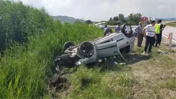 Kontrolden çıkan otomobil takla attı: 1 yaralı