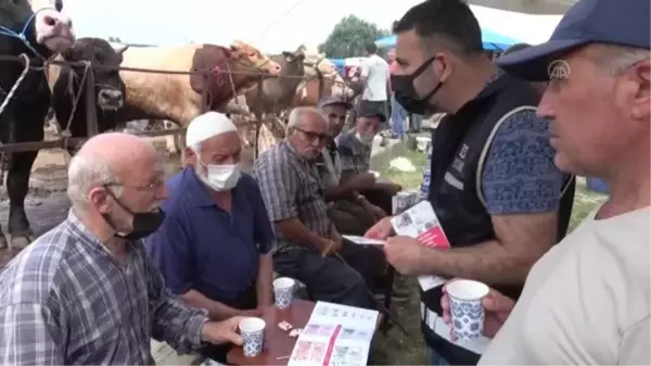 Düzce emniyetinden hayvan pazarlarında besici ve müşterilere sahte para uyarısı