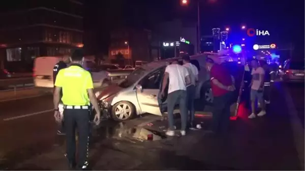 Basın Ekpres Yolu'nda kontrolden çıkan araç takla attı: 1 yaralı