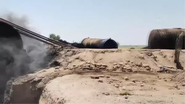 Suriye'de YPG/PKK işgalindeki bölgelerde ilkel yollarla işlenen petrol sivillerin sağlığını tehlikeye atıyor