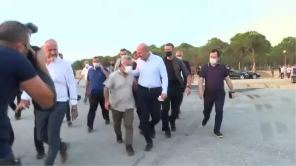 İçişleri Bakanı Soylu, Manavgat'taki yangın bölgesinde incelemelerde bulundu