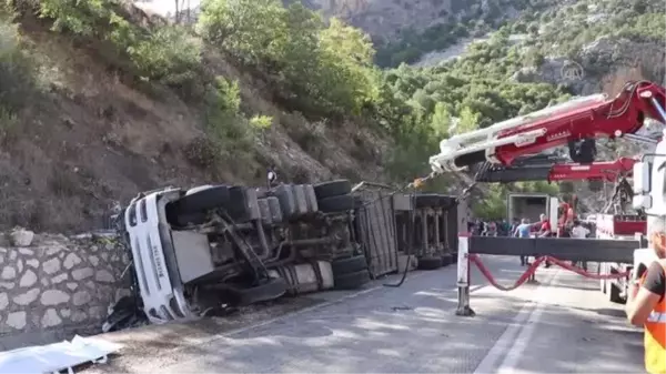 Hayvan yüklü tırın devrilmesi sonucu 2 kişi öldü, 1 kişi yaralandı