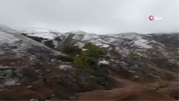 Bayburt'un yüksek kesimlerinde kar yağışı etkili oldu