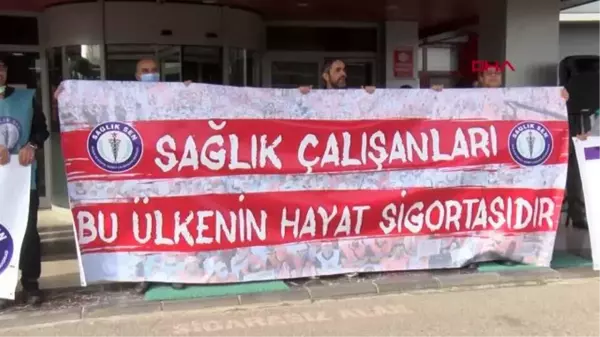 GAZİANTEP'TE SAĞLIK ÇALIŞANLARINDAN İŞ BIRAKMA EYLEMİ