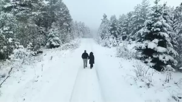 KASTAMONU - (DRONE) Yaralıgöz Dağı karla buluştu