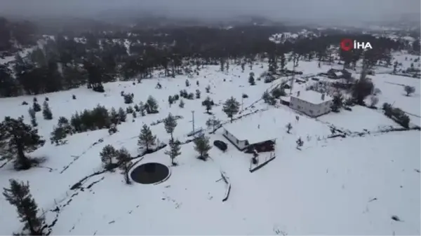 Denizli'nin Sibiryası Çameli'nden kar manzaraları