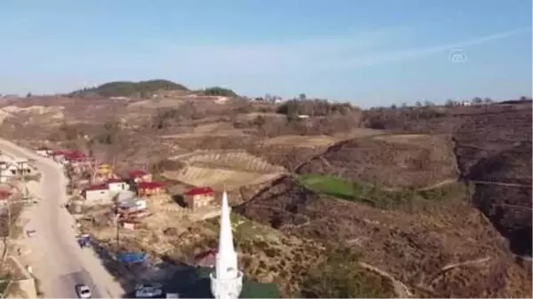 Orman yangınında zarar gören ev ve ahırların yenisi yapılıyor