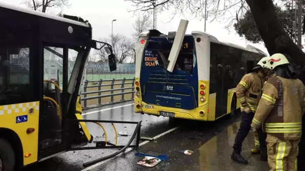 Sarıyer'de İETT otobüsleri çarpıştı: 3 yolcu yaralandı