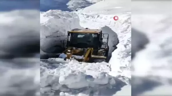 Bahçesaray'da 6 metre karda ekiplerin zorlu mücadelesi