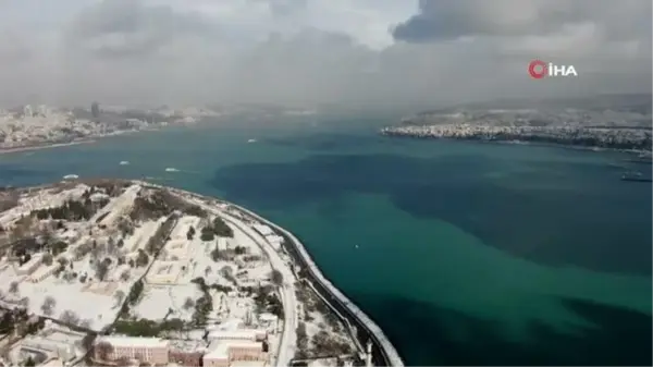 İstanbul'da masalsı kar manzaraları...Tarihi yarımada beyaza büründü