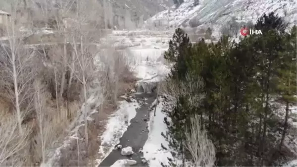 Erzincan'da dereler buz tuttu