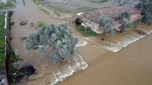 Tire'de yeraltı barajı taştı, tarlalar ve çiftlikler su altında kaldı