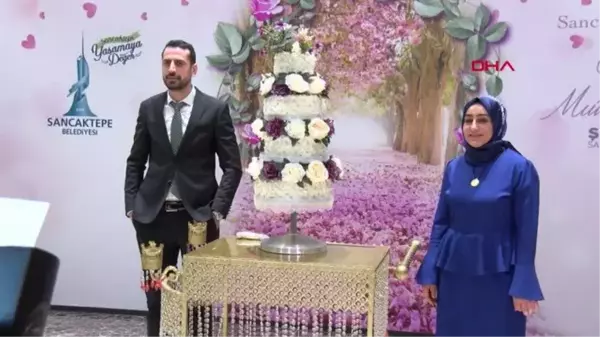 14 Şubat'a özel toplu nikah töreni; 14 çift evlendi