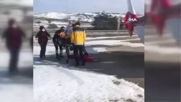 Felç geçiren 81 yaşındaki hastanın yardımına ambulans helikopter yetişti