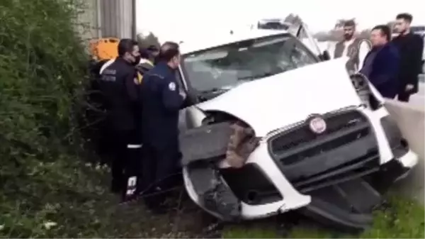 Son dakika haber! Beton bariyere çarpan araçtaki 1 kişi öldü, 5 kişi yaralandı